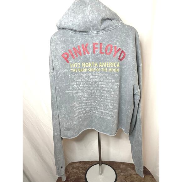 Pink Floyd Hoodie Dark Side Tour 1973 Cropped Gray L - Picture 2 of 6